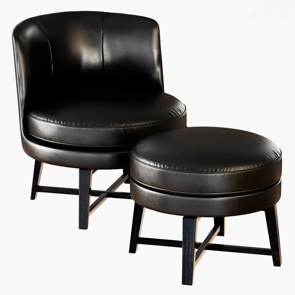 furniture - Armchair and pouf Flexform Feel Good 3D Model