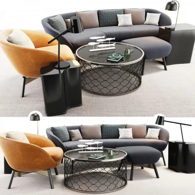 furniture - Armchair and Sofa Set 3D Model