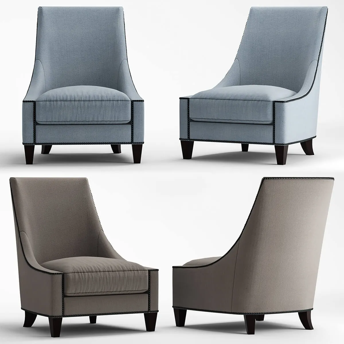 furniture - Armchair baker BEL AIR LOUNGE chair 3D Model