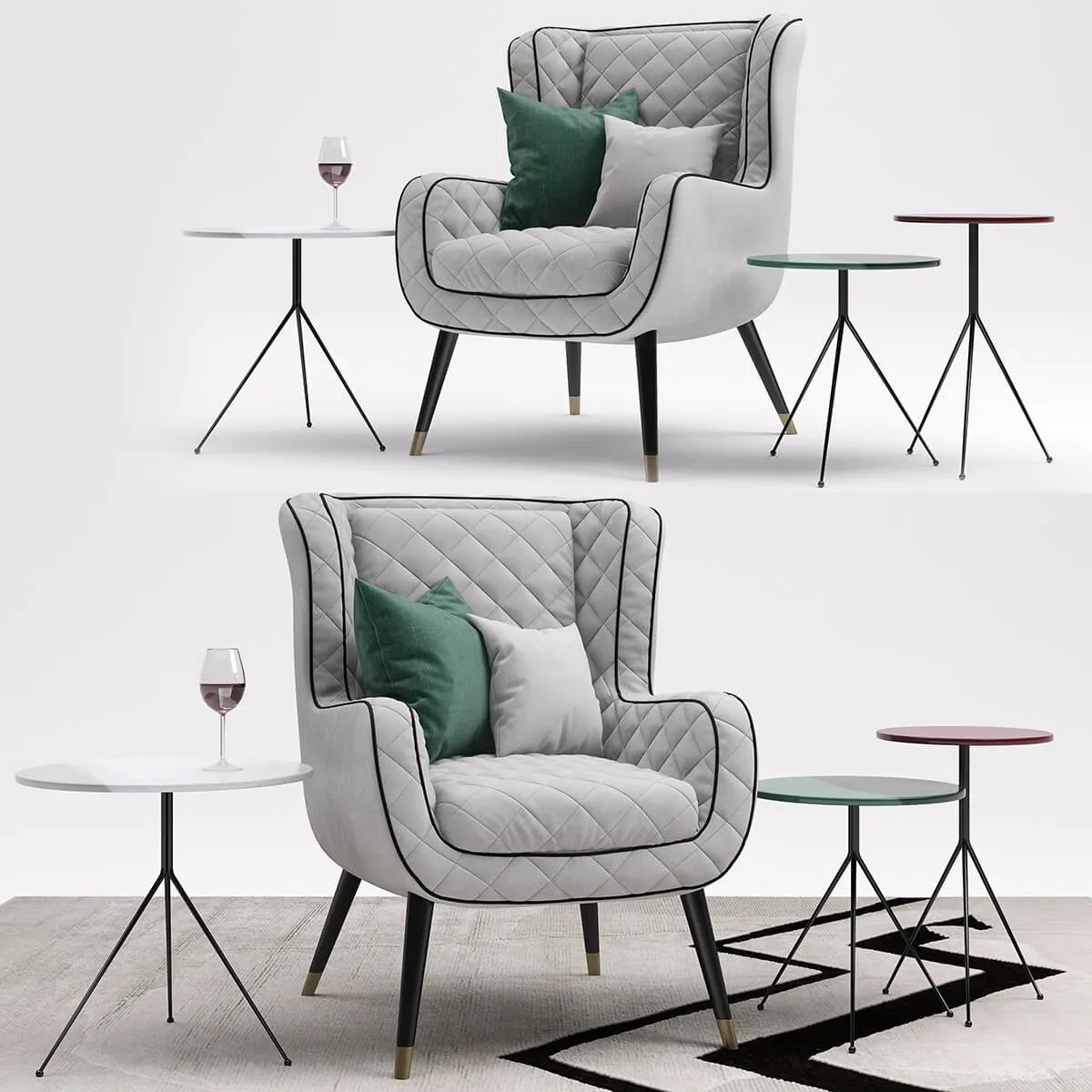 furniture - Armchair Baxter Dolly 3D Model