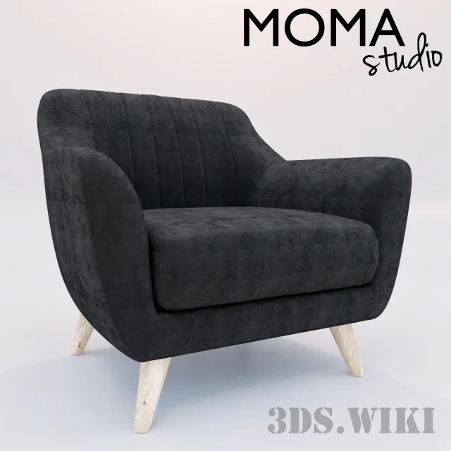 furniture - Armchair Dark Grey Charlie 3D Model