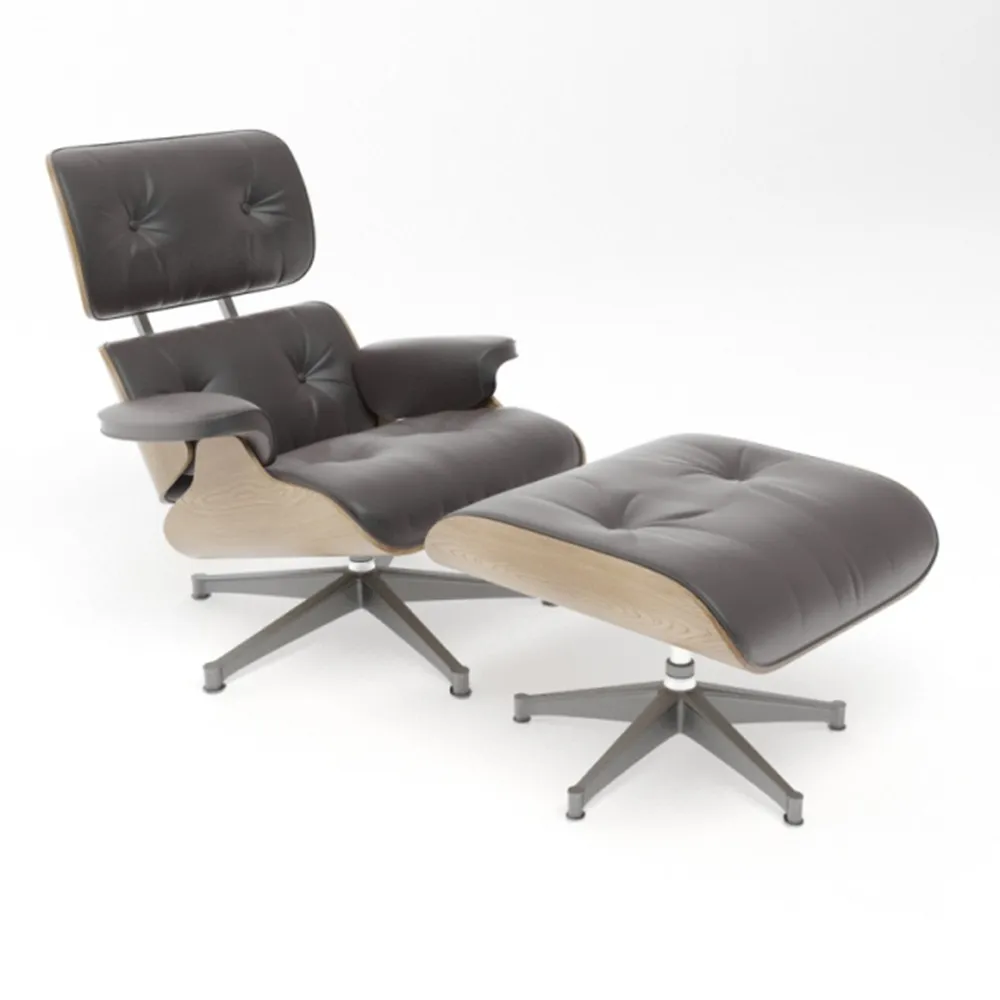furniture - ARMCHAIR EAMES LOUNGE & OTTOMAN 3D Model