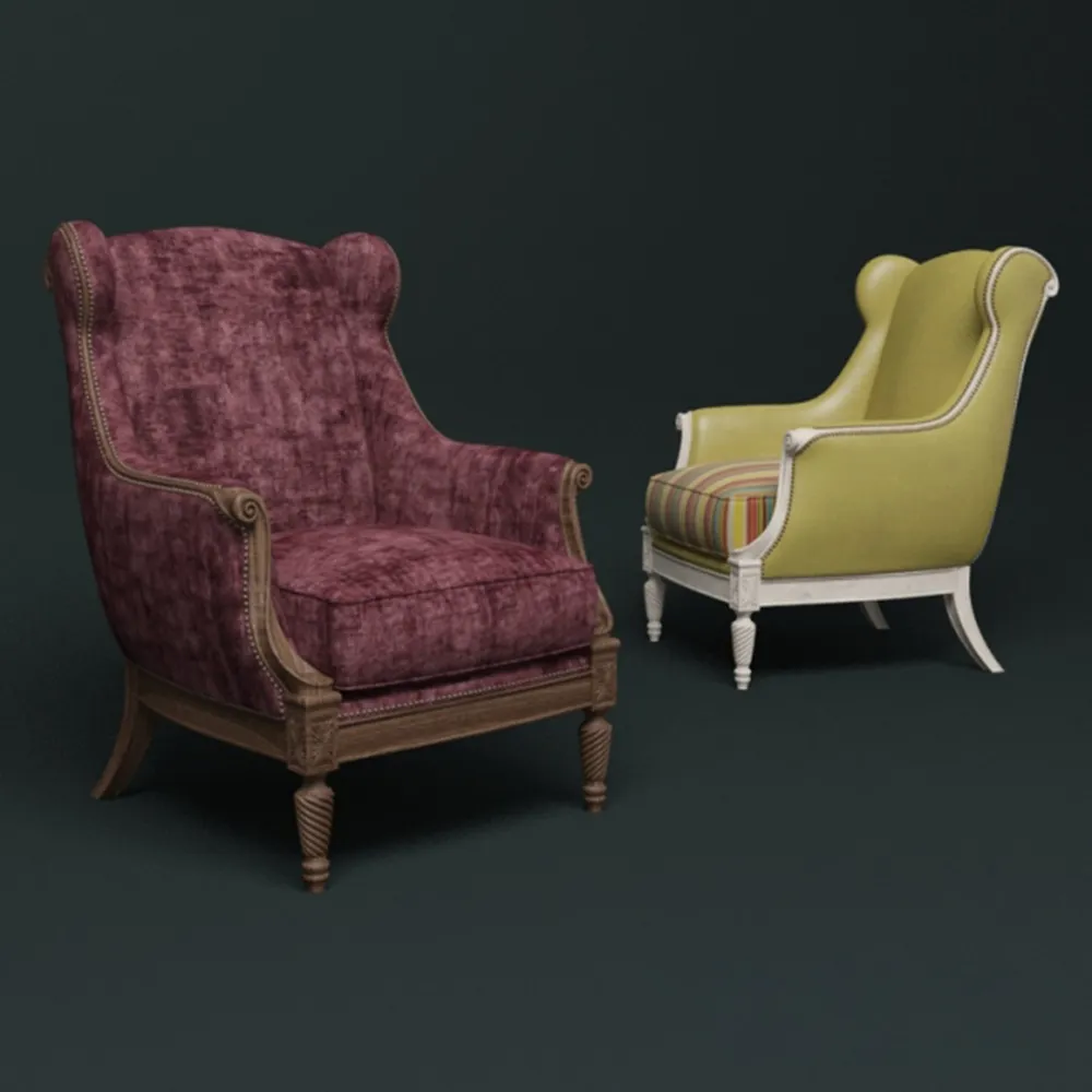furniture - Armchair Ezio Bellotti Platinum Art 5573 3D Model