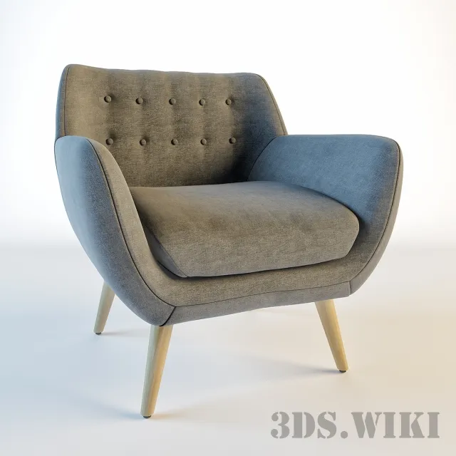 furniture - Armchair Fabric Accent 3D Model
