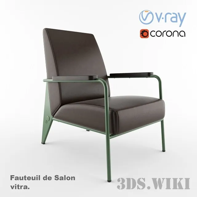furniture - Armchair Fauteuil de Salon by Jean Prouve 3D Model