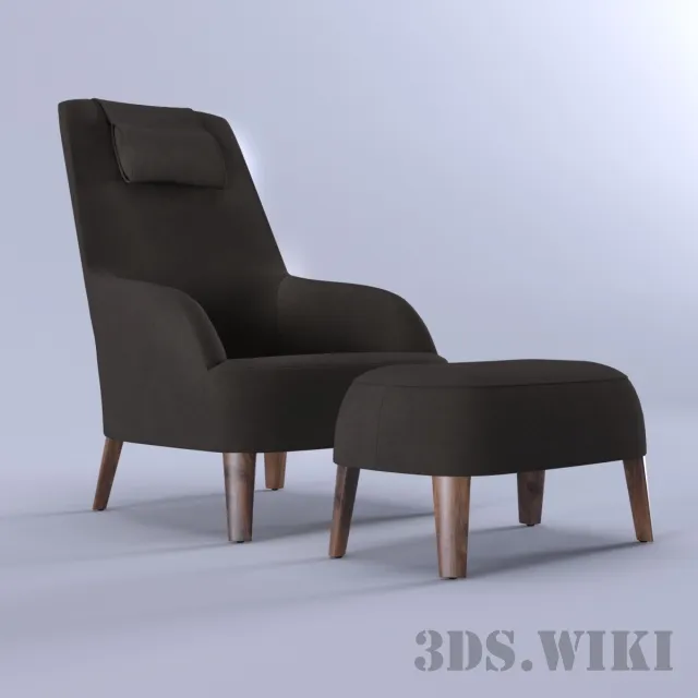 furniture - Armchair FEBO BERGERE | Armchair By Maxalto 3D Model
