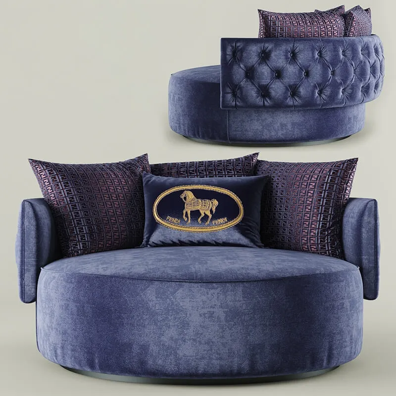 furniture - Armchair Fendi Casa Efes Capitonne 3D Model