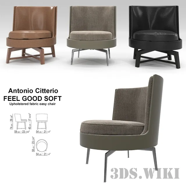 furniture - Armchair Flexform Feel Good Soft 3D Model