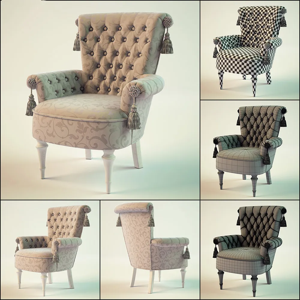 furniture - Armchair Giusti Portos REGINA 3D Model