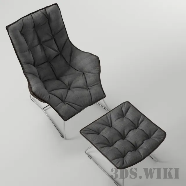 furniture - Armchair GRANDTOUR Zanotta 3D Model