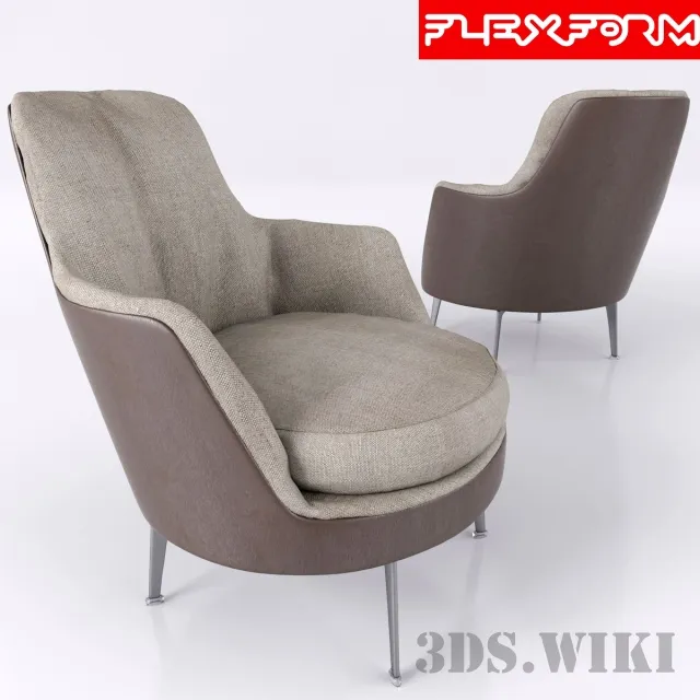 furniture - Armchair Guscio Flexform 3D Model