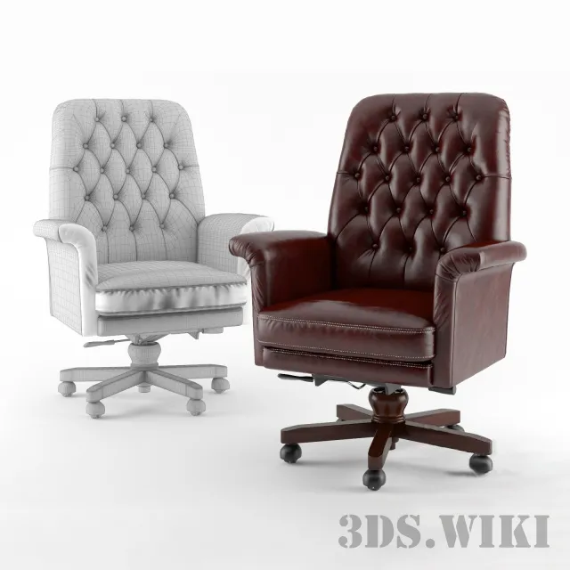 furniture - Armchair Leather RED 3D Model