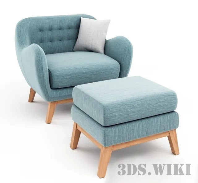 furniture - Armchair Lester 3D Model
