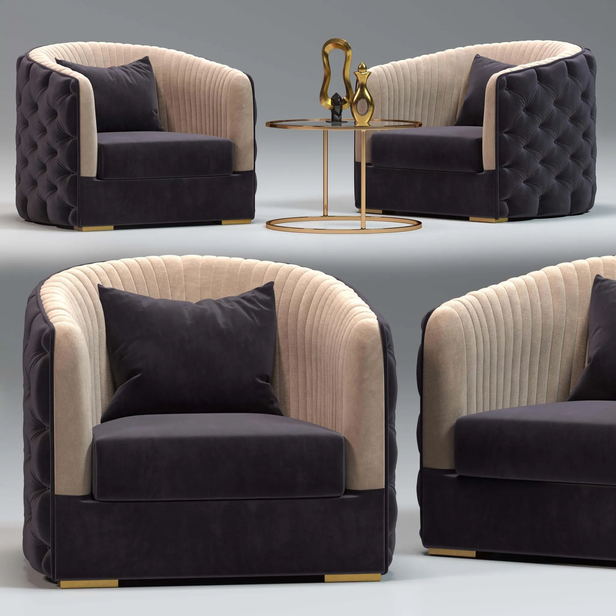 furniture - Armchair Lucilla 3D Model