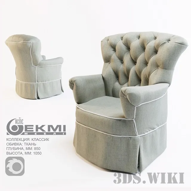 furniture - Armchair MAKCI CLASSIC by EKMI 3D Model