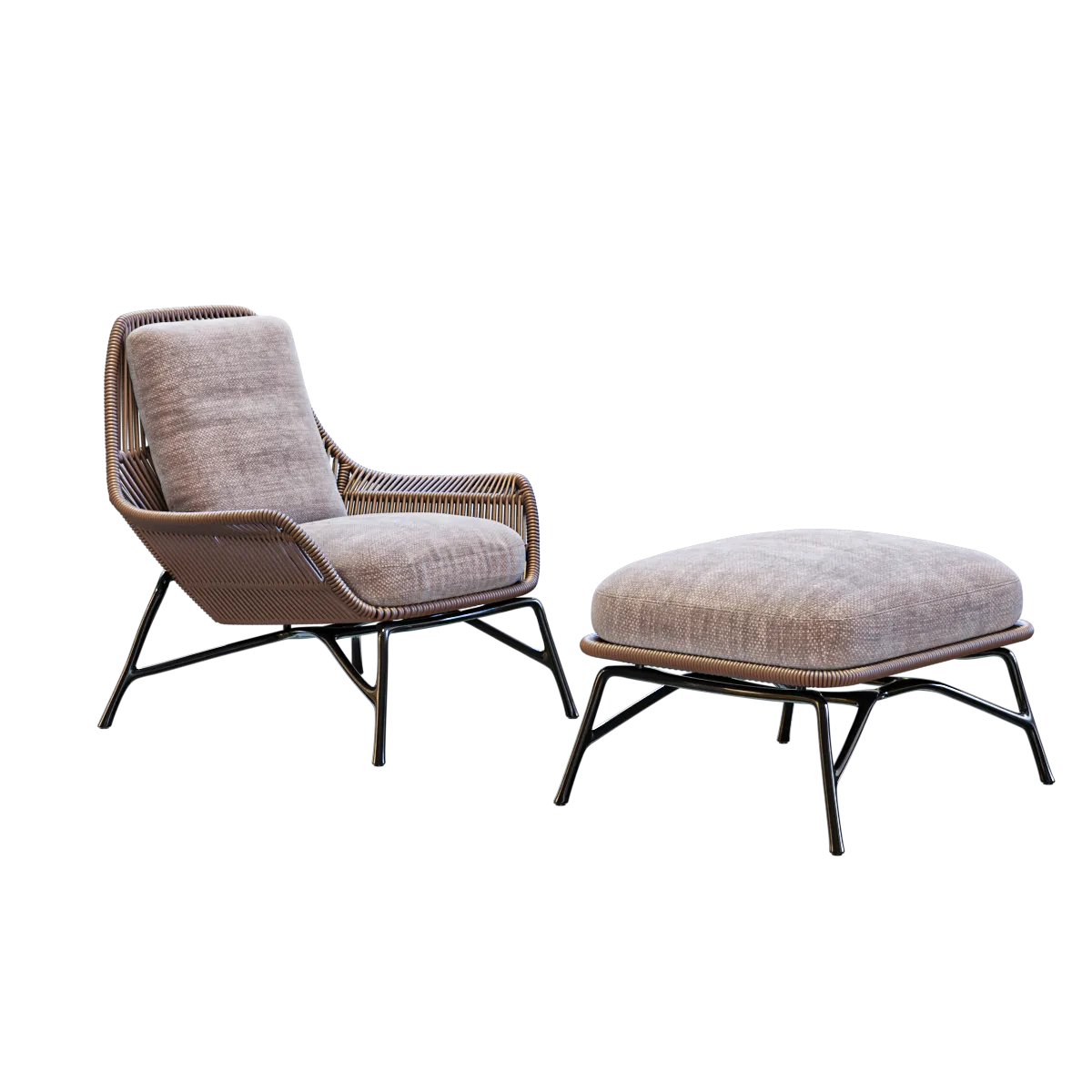 furniture - Armchair Prince Cord Indoor 3D Model