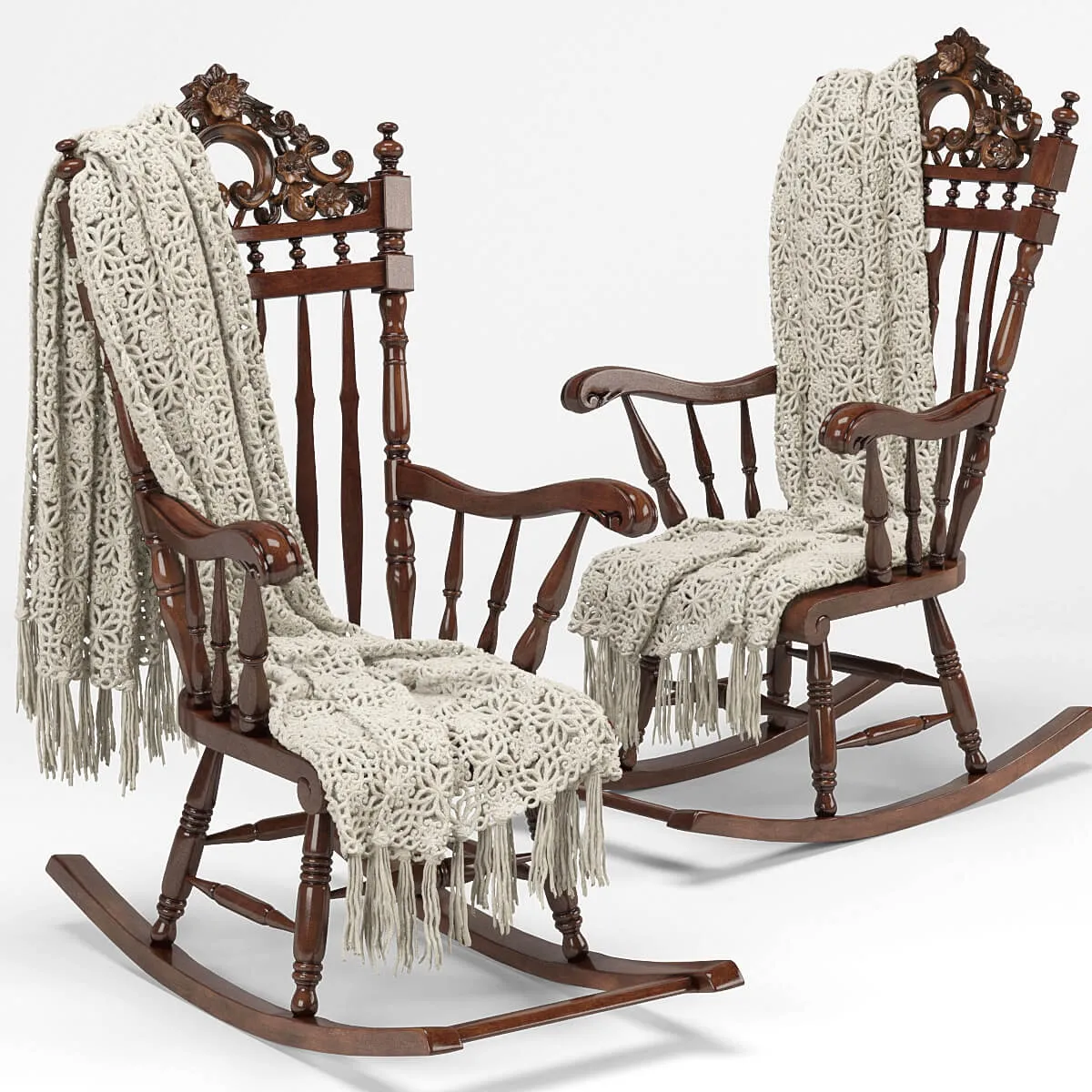 furniture - Armchair - rocking chair plaid 3D Model