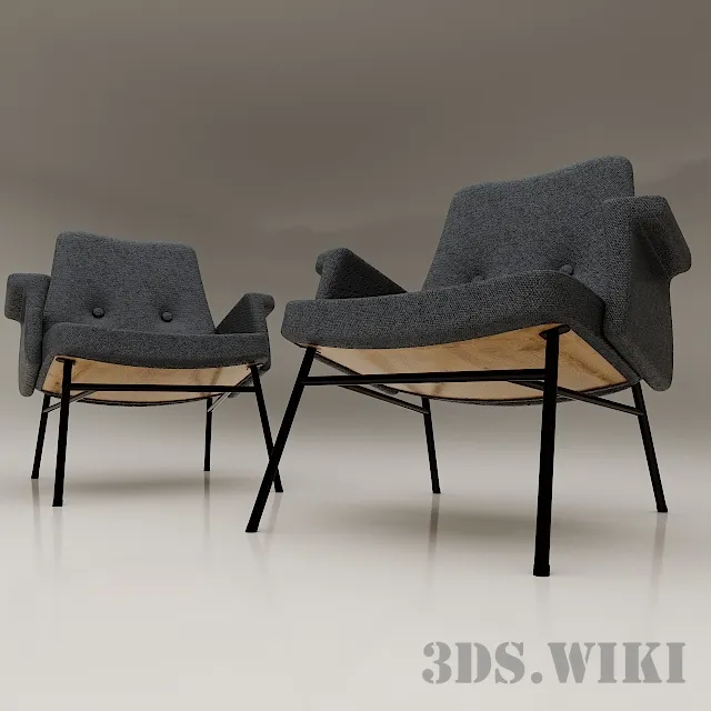 furniture - Armchair SK660 by Pierre Guariche 3D Model
