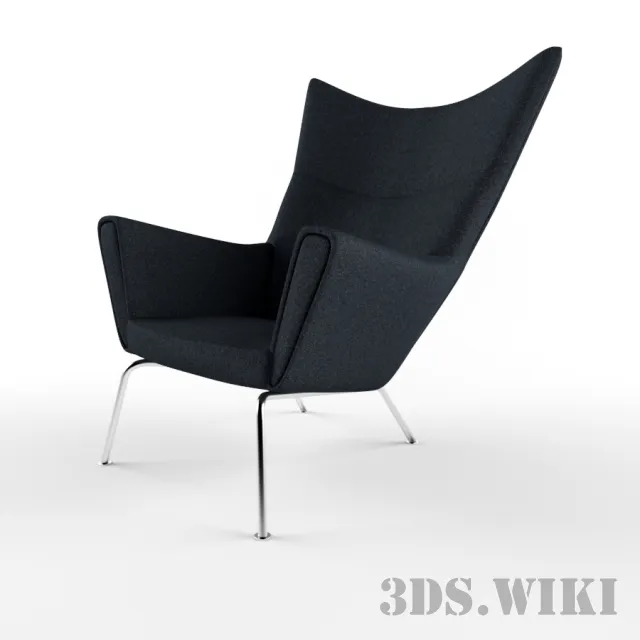 furniture - Armchair with metal legs 3D Model