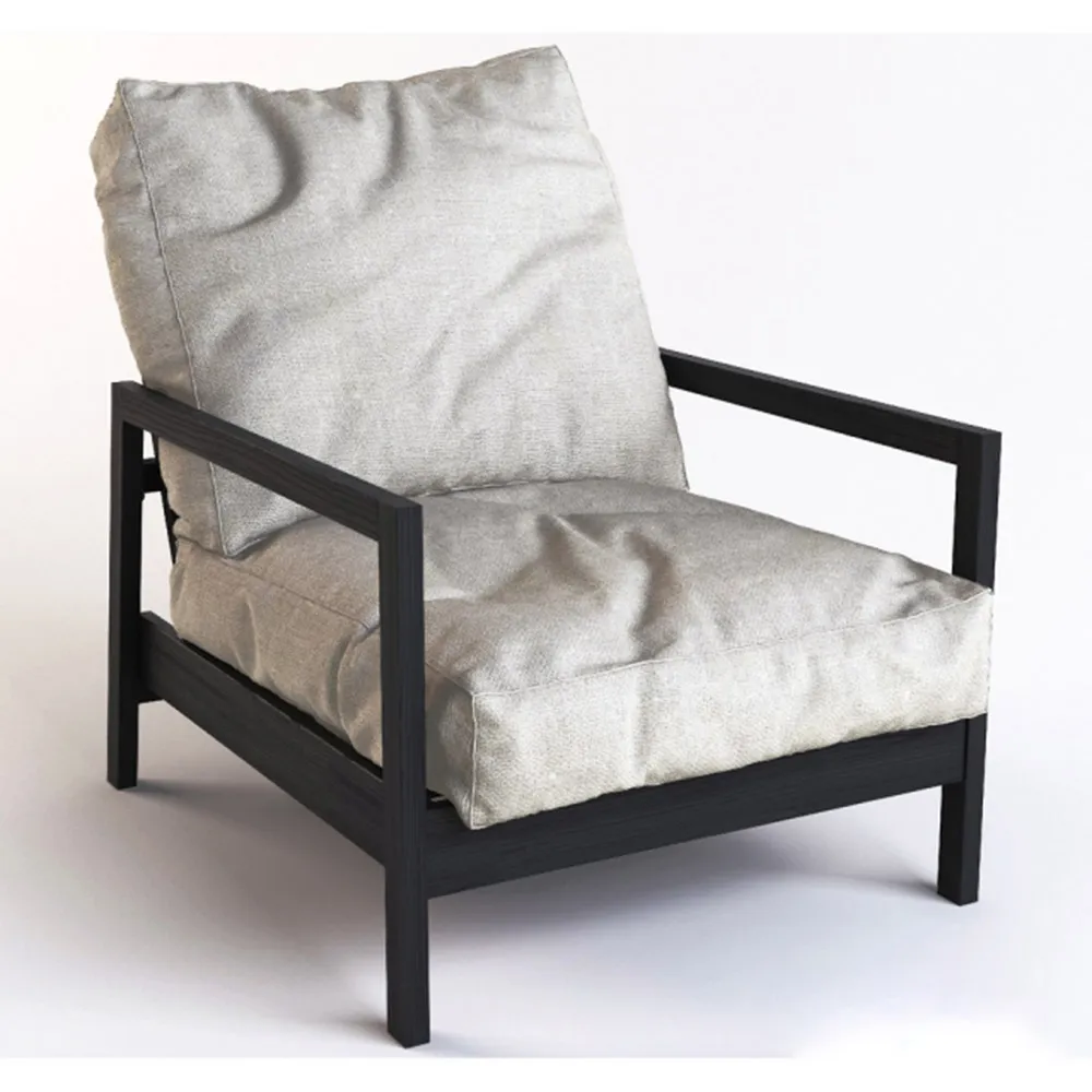 furniture - Armchair with wood frame 3D Model