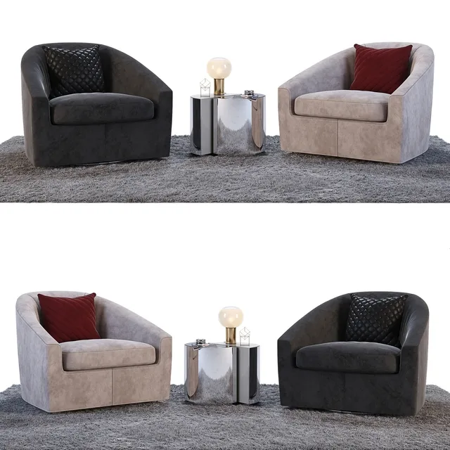 furniture - Armchairs Minotti Quinn 3D Model