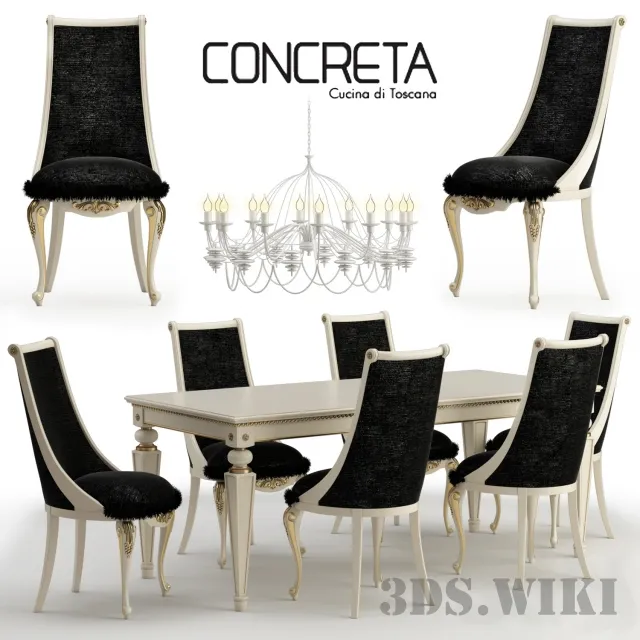 furniture - Arrogance Impero dining set - Concreta cucina 3D Model