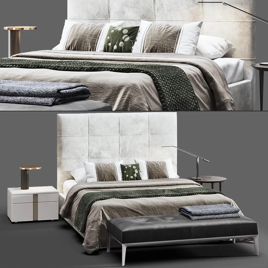 furniture - Askona Elisa Grand bed 3D Model