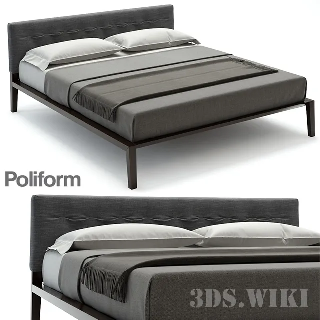 furniture - Aton Poliform bed 3D Model