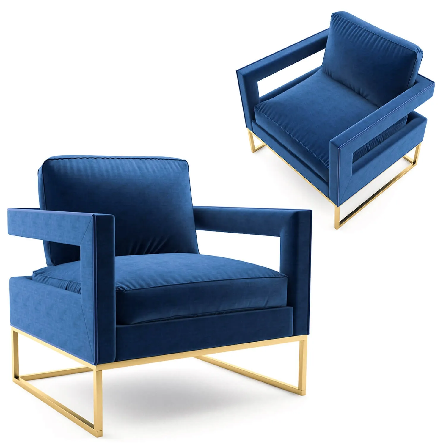 furniture - Avery Velvet armchair 3D Model