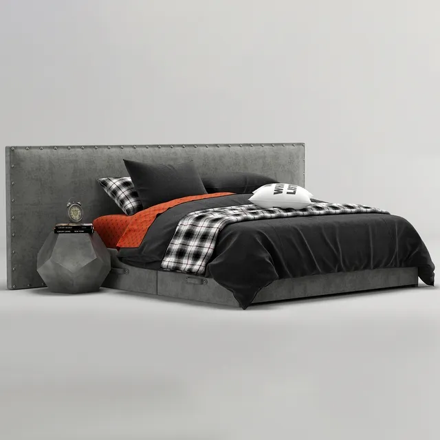 furniture - Axel Wide Storage bed RH Teen 3D Model