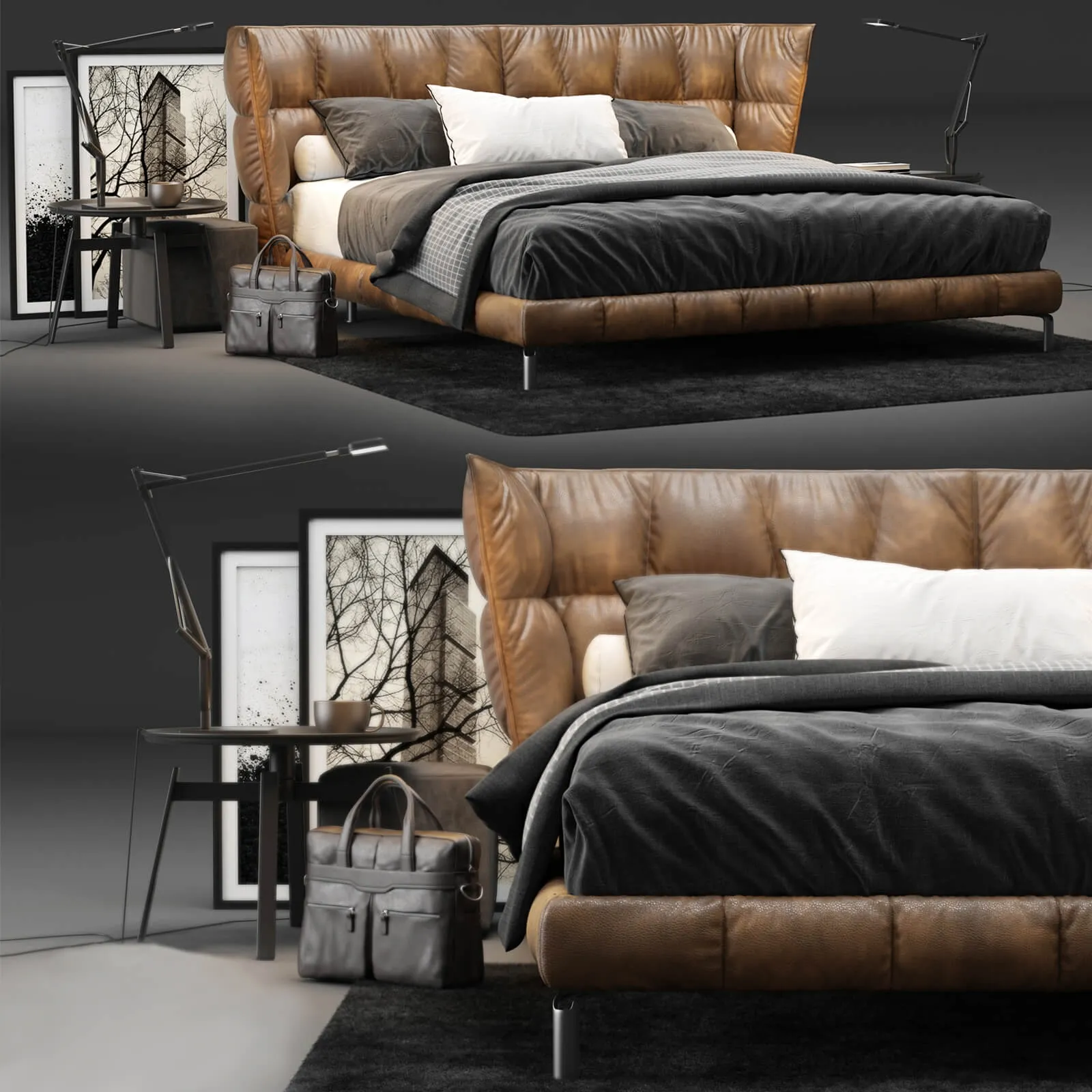 furniture - B and B Italia Husk bed 3D Model
