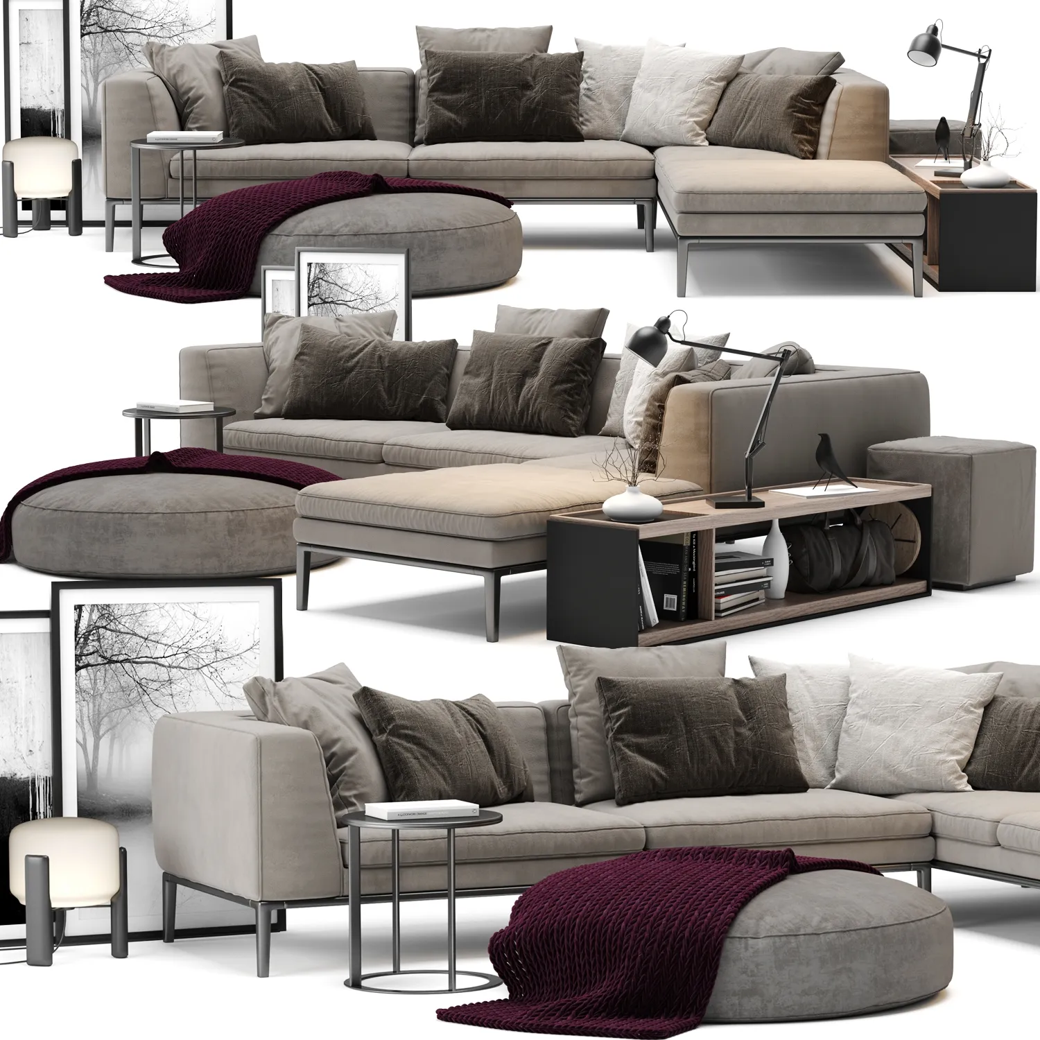 furniture - B and B Italia Michel Sofa 12 3D Model