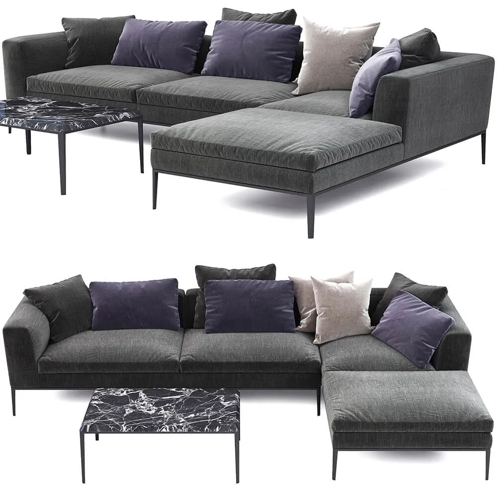 furniture - B and B Italia Michel sofa 87 3D Model