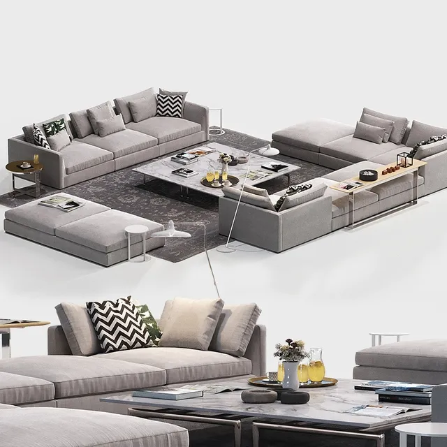 furniture - B and B Italia Richard sofa 3 3D Model
