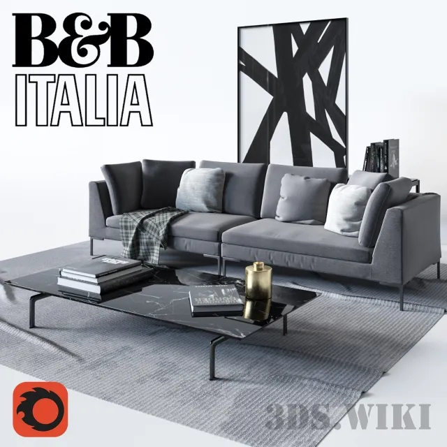 furniture - B & B Italia Sofa Charles 3D Model