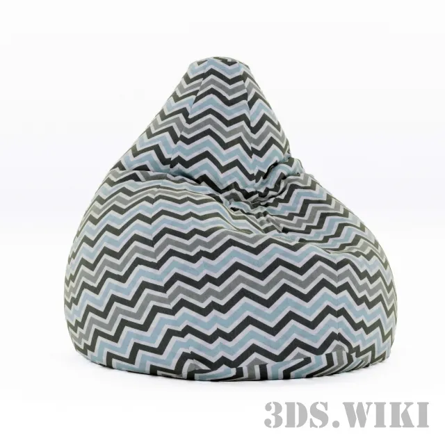 furniture - Bag chair - ottoman with back 3D Model