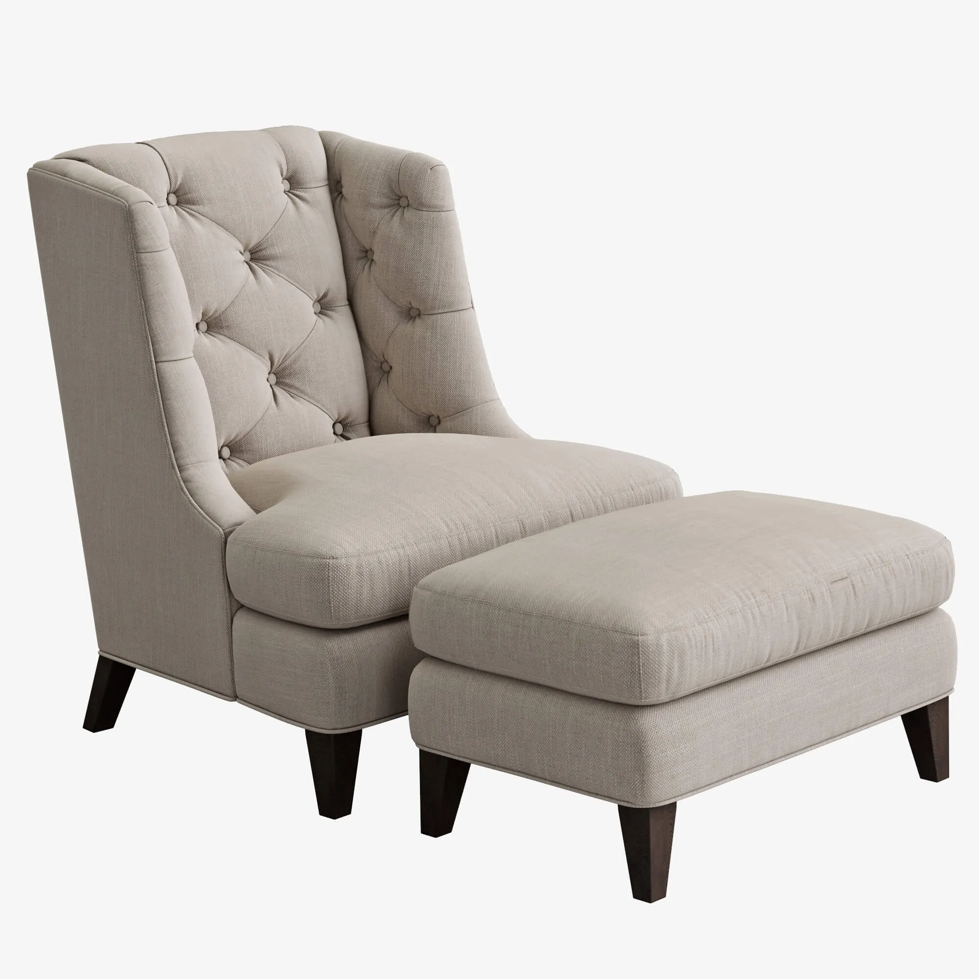 furniture - Baker Moderne Wing Chair 3D Model
