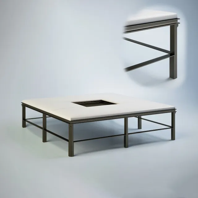 furniture - Baker Porter Ottoman #4052 table 3D Model