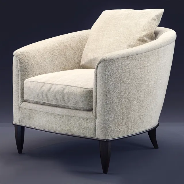 furniture - Baker Sausalito lounge armchair 3D Model