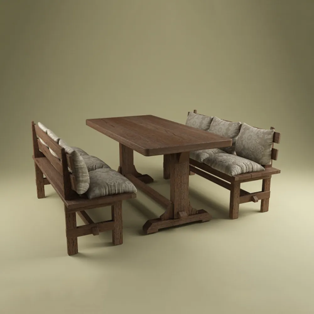 furniture - BALA table and benches 3D Model