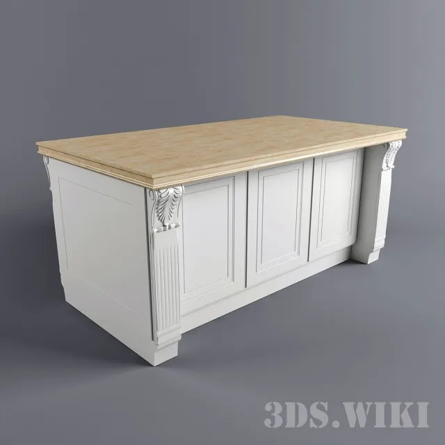 furniture - Baltimora Kitchen Island 3D Model