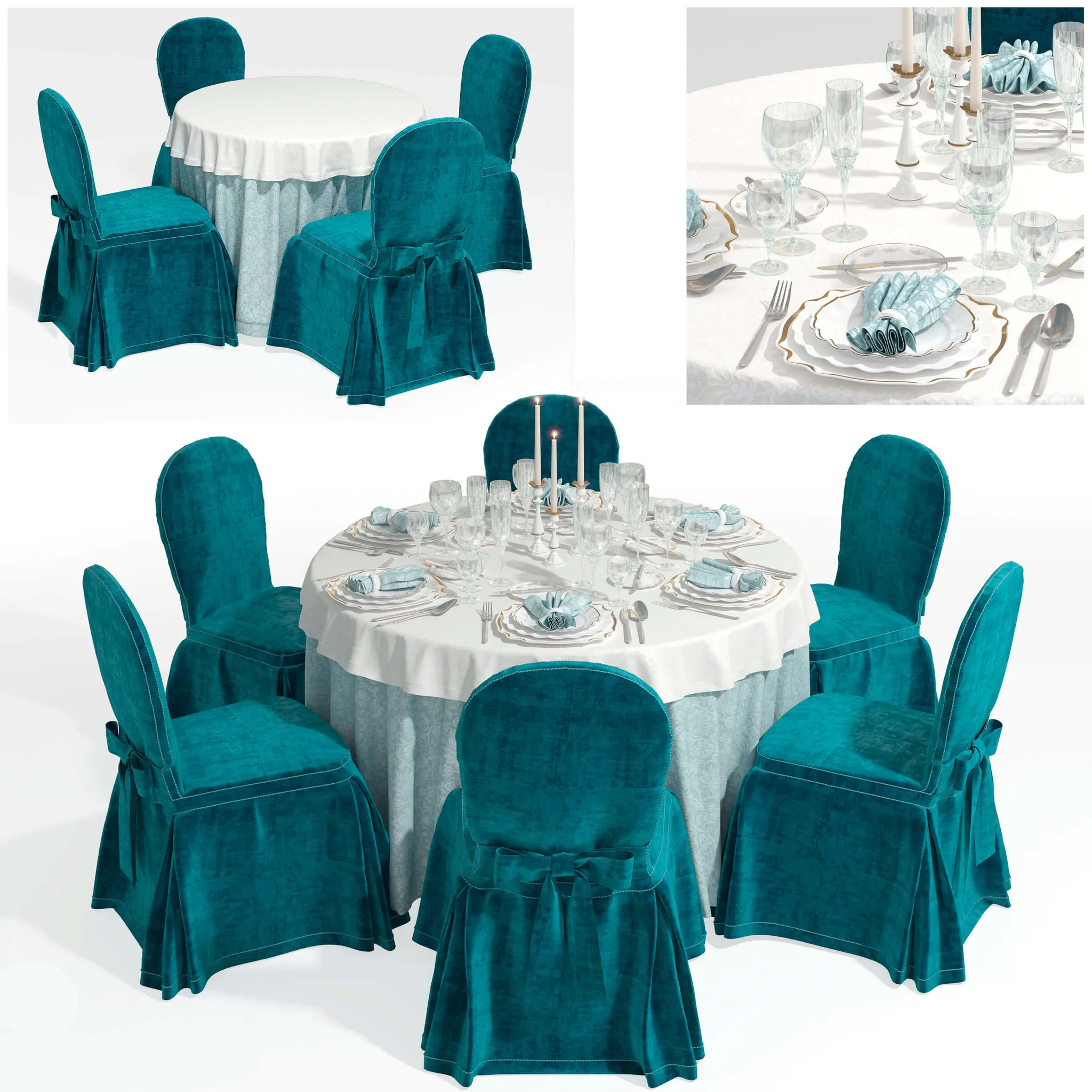 furniture - Banquet set 06 3D Model