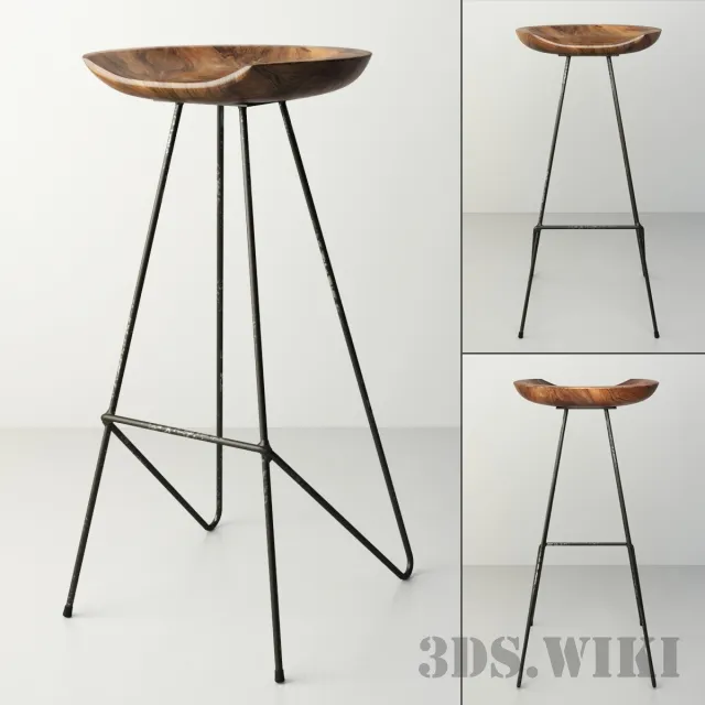 furniture - Bar chair Perch Barstool 3D Model