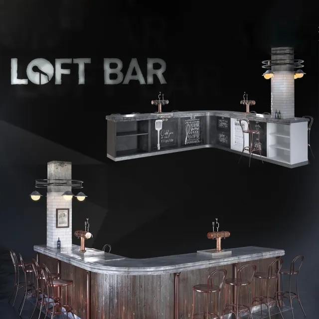 furniture - Bar Reception  Bar Counter 3D Model