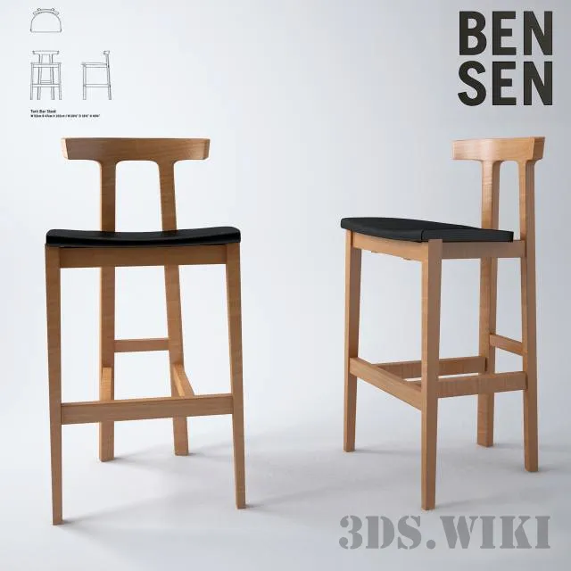 furniture - Bar stool BENSEN TORII 3D Model