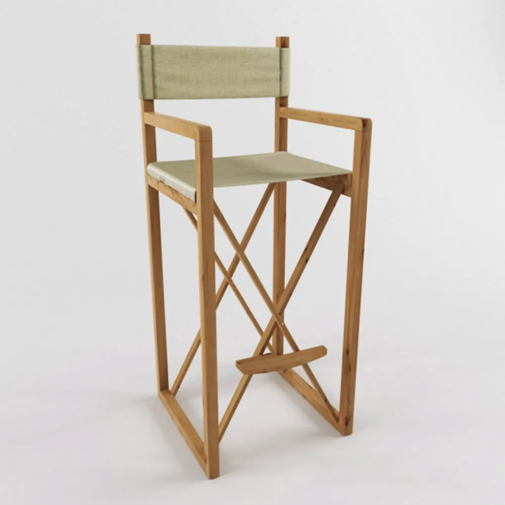 furniture - Bar stool with wood frame 3D Model