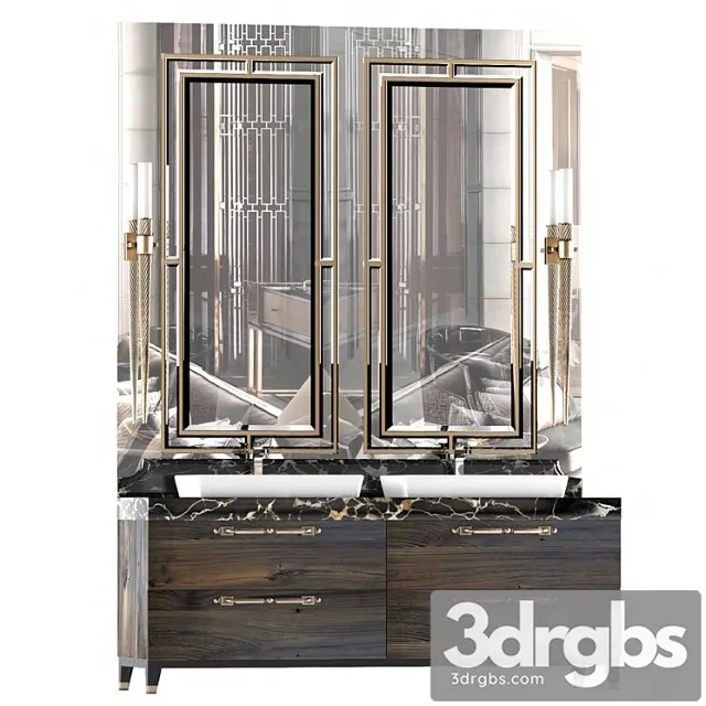 Furniture Bathroom Tumba S Dvumia Umyvalnikami 3D Model Free