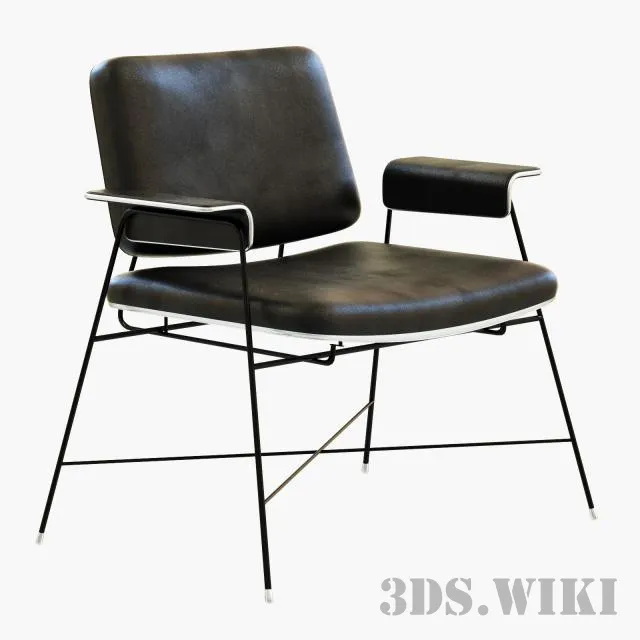furniture - Baxter Bauhaus chair black 3D Model