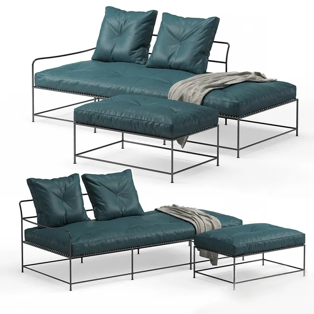 furniture - Baxter Girgenti Sofa with Ottoman 3D Model