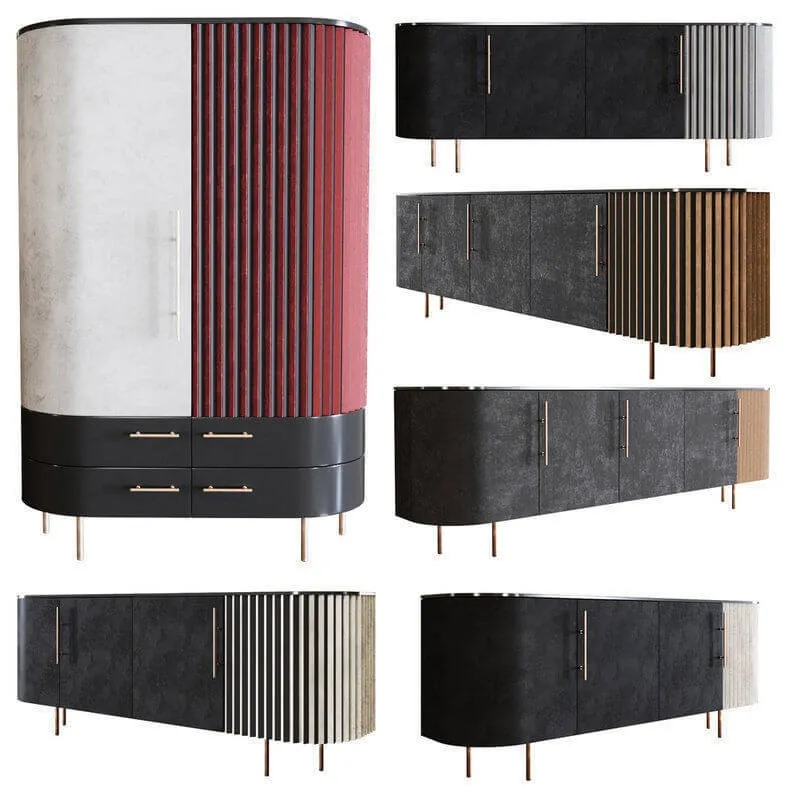 furniture - Baxter set Plisse 3D Model